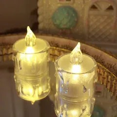 ＬＥＤ ティーキャンドル ライト ２個セット スモール LEDキャンドルライト ろうそく ２個 (040) ホワイト ミニライト ＬＥＤ蝋燭 ロウソク型ライト アンティーク風 アンティーク クリスマス 雑貨 LED装飾 輸入雑貨 シャビーシック 可愛い