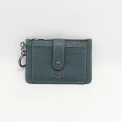 良品 コーチ レザー グリーン シルバー金具 パスケース 定期入れ メンズ/レディース 2000000 NSK KRK