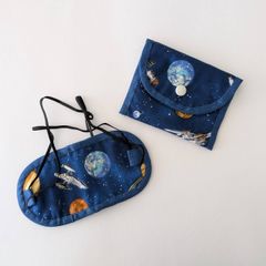 Wガーゼ芯｜モンテッソーリのおしごと目隠しアイマスク【コズミックネイビー】お名前書くだけアイマスク　#モンテッソーリ　#おしごと　#目隠し　#アイマスク　#キッズアイマスク　#感覚教具　#入園準備　#通園グッズ　#手作り　#手縫い　#ハンドメイド　#コットン