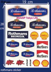 ★アウトレット★新品 ロスマンズ Rothmans RACING MotoGP 20 x 28 cm NSR Marlboro shell レーシング ステッカー シール デカール