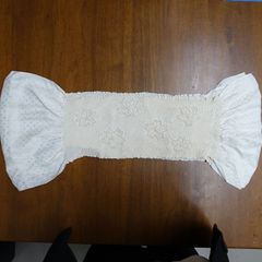 帯揚げ　絞り　クリーム色　絹100％　日本製