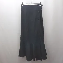 ◇ Θ MAJESTIC LEGON マジェスティックレゴン 無地 ロング丈 タイト スカート サイズM ブラック系 レディース E  【1507030000585】