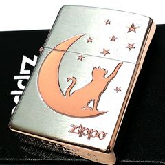 ZIPPO キャットムーン レッド シルバー かわいい ネコ ジッポー 新品 