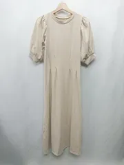 ◇ ⊂ AZUL BY MOUSSY アズール バイマウジー 半袖 ロング ワンピース サイズM ベージュ系 レディース E  【1412260038027】
