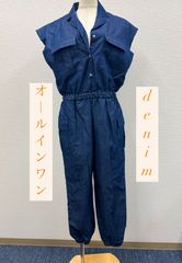 【在庫限り】【残り2点】デニムオールインワン　カーゴーパンツ 半袖サロペットパンツ　オーバーオール　デニムつなぎジャンプスーツ 春　夏