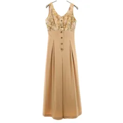 STUDIOUS ステュディオス フラワー刺繍 ノースリーブ オールインワン 1 ベージュ LWFO196003 つなぎ レディース 古着