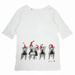 アルベロベロ OLLEBOREBLA オレボレブラ ブタさん 椅子 チェア チュニック ワンピース ミニ丈 七分袖 ホワイト レディース 【中古】