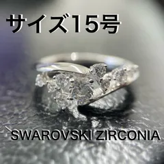 スターリングシルバー スワロフスキー CZ バブルリング *新品【大きなリングコレクション】リングサイズ１５号　SWAROVSKI ZIRCONIA