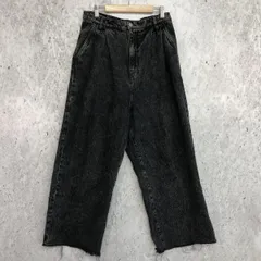 MONO-MART Alfred Alex ケミカル ヴィンテージ メイク タック ワイド テーパード ハイウエスト デニムパンツ ブラック Mサイズ □□