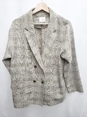 ◇ ⊂ LOWRYS FARM ダブルボタン　チェック 長袖 ジャケット サイズF ベージュ レディース P  【1411070000781】