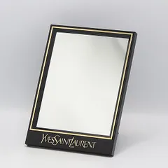 良品 イヴサンローラン ブラック×ゴールド 卓上ミラー 鏡 レディース 2000000 NSK OMI