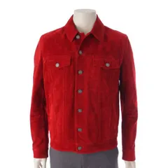サンローラン 19AW スエード トラッカージャケット 529949 レッド ※襟元汚れ・背面ペン跡有のサムネイル