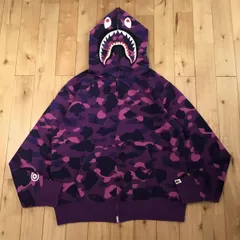 A Bathing Ape XL シャーク パーカー パープル ピンク 迷彩