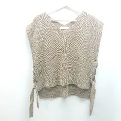 ◇ SENSE OF PLACE Vネック ニット生地 秋向け 大人カジュアル ノースリーブ セーター 表記なし ブラウン レディース E  【1310130021295】