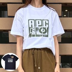 【2025春夏物モデル】☆1/30入荷☆A.P.C. アーペーセー ロゴプリント Tシャツ Platine Tシャツ 半袖 COBQX M26485 ホワイト・ダークネイビー レディース