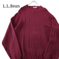 【80~90s】L.L.Bean エルエルビーン コットンニット USA製 ボルドー