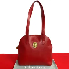 極 美品 袋付 希少品 Christian Dior ディオール CD ロゴ 金具  レザー 本革 セミ ショルダーバッグ ミニ トートバッグ レッド 60294
