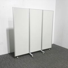 パーティション 自立式 3連 キャスター付 折りたたみ可 グレー