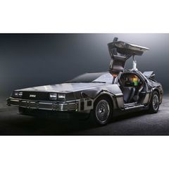 絵画風 壁紙ポスター (はがせるシール式) デロリアン DMC-12 タイムマシン バック・トゥー・ザ・フューチャー仕様 キャラクロ DLRN-001S2 (603mm×365mm) ＜日本製＞ ウォールステッカー お風呂ポスター