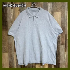 メンズ 古着 半袖 ポロシャツ 無地 シンプル 単色 グレー オーバーサイズ 2XL ジョージ
