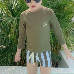 水着　男の子　110 長袖　ラッシュガード　セパレート　上下セットアップ①
