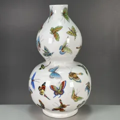 中国景徳鎮　紛彩花蝶紋　ヴィンテージ／ 4点セット 中国景徳鎮紛彩花蝶紋ヴィンテージ／ 4点セット