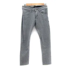 エドウィン EDWIN ゴルフウエア スキニーパンツ ロング丈 千鳥格子柄 S 黒 ブラック 白 ホワイト /SY20