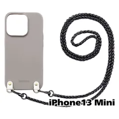 【新品未使用】iPhone13 Mini アイフォン13ミニ チェーン TPU カバー(くすみグレー/ブラックB)myones 斜め掛け スマホショルダー かわいい zmyones002-ps1-st29-iphone13min-gy-bk-b