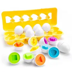 【人気商品】おもちゃ 教育玩具 知育おもちゃたまご パズル 赤ちゃん 形合わせ 図形 幼児おもちゃマッチングエッグセットの色 モンテッソーリ 12の卵一致する卵