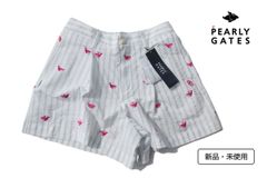 Brand new Pearly Gates women's golf wear, featuring whale embroidery and striped shorts (item number 055-1234708).