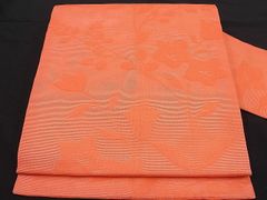 平和屋野田店■夏物　九寸名古屋帯　桔梗文　逸品　n-hj3257