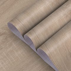 【特価セール】キッチン DIYビニールウォールステッカー 防汚 防油 浴室装飾シート 防カビ 自粘着 耐熱 防水 家具補修シール 厚手 マット 40CMx9M 茶色 剥がせる テクスチャ壁紙シール オーク 木目リメイクシート 木目調シール 無地 木目シート 木