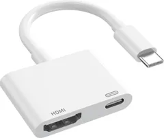 【在庫処分】USB Type C HDMI 変換アダプタ i-Phone 15 16 Android/Thunderbolt HDMI 変換ケーブル 2in1/ミラーリング スマホをTVに映す 4K@30Hz
