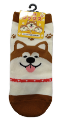 秋田限定🌟秋田犬ソックス22～24cm🌟白地🌟あきたいぬくつした