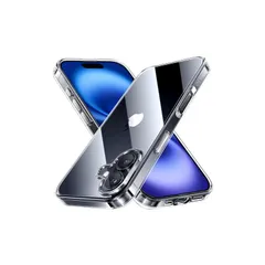 NIMASO iPhone 16 用 ケース クリア 黄変防止 耐衝撃 米軍MIL規格 SGS認証 PC背面 いPhone 16 対応 ケース 傷つけ防止 超薄型 軽量 ワイヤレス充電対応 ストラップホール付き アイフォン 16 対応（6.1インチ） スマ 0