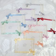 【Sale】E-22 横型 ニュアンスカラーリボン アイボリーレース 8色/B7 /各色