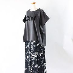 プリント スカート 40サイズ ガノッシュ 259-73311 SS 30代 40代 50代  レディース カジュアル 春 夏 1点物 通勤 新品 ganosch ブラック