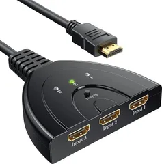 【在庫処分】HDMI切替器、Vilcome 分配器 セレクター 3入力1出力 1080p/3D対応金メッキコネクタ搭載 電源不要 手動 Chromecast Fire TV Stick Xbox One ゲーム機 レコーダー パソコン PS4 PRO