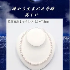 大幅値引き！！特売セール！照り巻最高！あこや花珠真珠 人気のサイズです。7㍉-7.5㍉　イヤリング又はチタンピアス＆桐箱ケース付＆花珠鑑別付のサムネイル