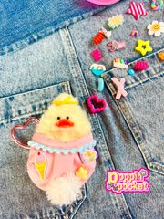 サーモンピンク×イエロー【mini】モール人形 チャーム キーホルダー