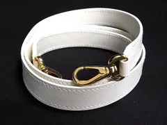 ■極美品■ Salvatore Ferragamo サルヴァトーレフェラガモ レザー ゴールド金具 バッグ用 ショルダーストラップ ホワイト系 L9800