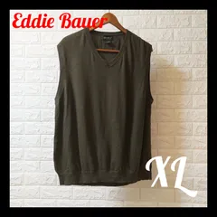 訳あり　Eddie Bauer 　ニットベスト　緑　XL 　古着　アメカジ　○