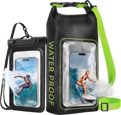 スマホ 防水ケース 防水バッグ 2個セット 防水ポーチ 携帯防水ケース IPX8認証 完全防水 水中撮影 高透過率 顔認証 タッチ快適 押し易いサ