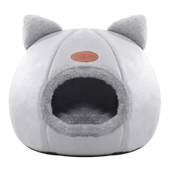 猫ベッド 猫ハウス ペット用寝袋 キャットハウス ドーム型 暖かい ふわふわ 折りたたみ式寝マット 犬猫兼用 室内用 寒さ対策 保温防寒 猫犬小動物用 室内用厚み 暖かい 冬寒さ対策 ペット用品 (M)