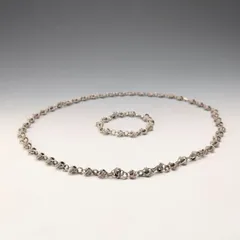 ヴィンテージ 800シルバー製 ノットチェーン ネックレス＆ブレスレット 計63g