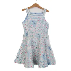 メゾピアノ キャミソールワンピース トップス 花柄 キッズ 女の子用 130サイズ 水色 Mezzo Piano 【中古】