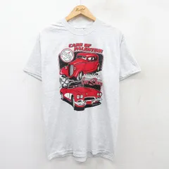 L/古着 ヘインズ 半袖 ビンテージ Tシャツ メンズ 00s 車 ホットロッド クラシックカー 企業広告 大きいサイズ 薄グレー 霜降り 25jul09 中