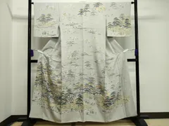 平和屋着物●十日町友禅作家　阿部佳雪　訪問着　御所解松笹花文　正絹　逸品　CAAM6580gh