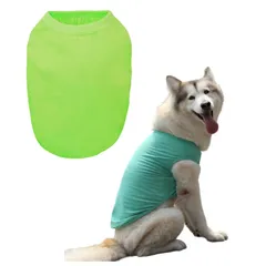 RIOSTUDIO 犬服 春 夏 (2XL～5XL大型犬専用サイズ) 犬の服 夏用 タンクトップ 無地 Tシャツ シンプル 涼しい 通気 ノースリーブベスト わんこ服 小型犬 中型犬 大型犬 猫服 防虫 抜け毛防止 ルームウェア 犬用 [⑫ネオングリーン]