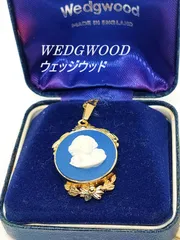 Wedgwood (ウェッジウッド) ジャスパー　ペンダント ネックレストップ　ゴールド・ブルー・白　 (2113-5)